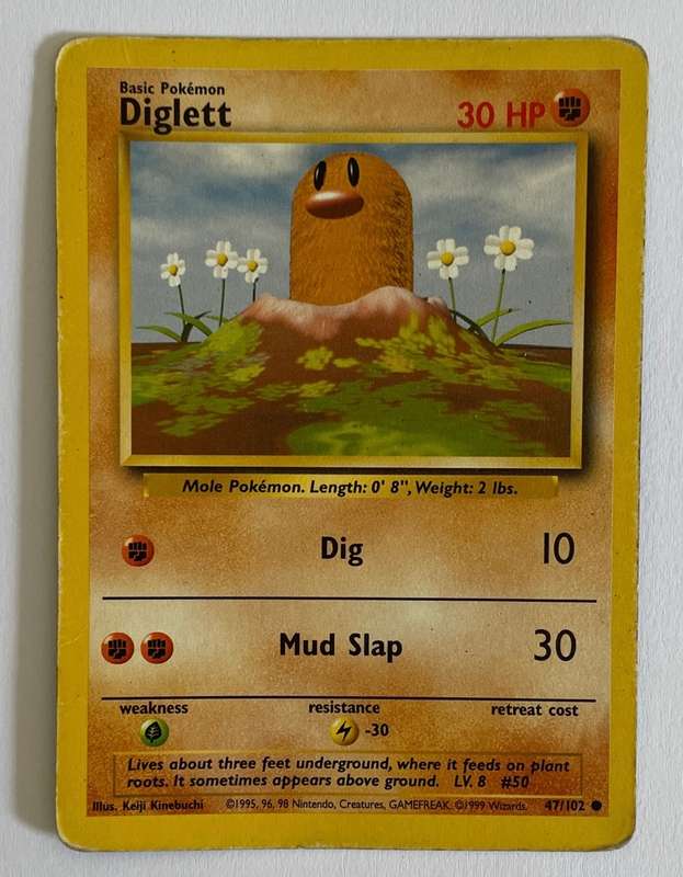 POKEMON TCG -  DIGLETT - 1999 - 47/102 WP