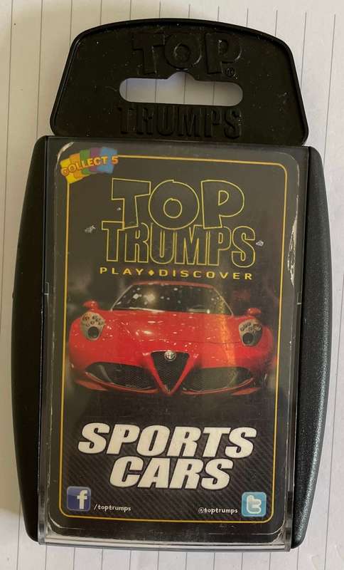 Top Trumps cards - SPORTS CARS - Collectable