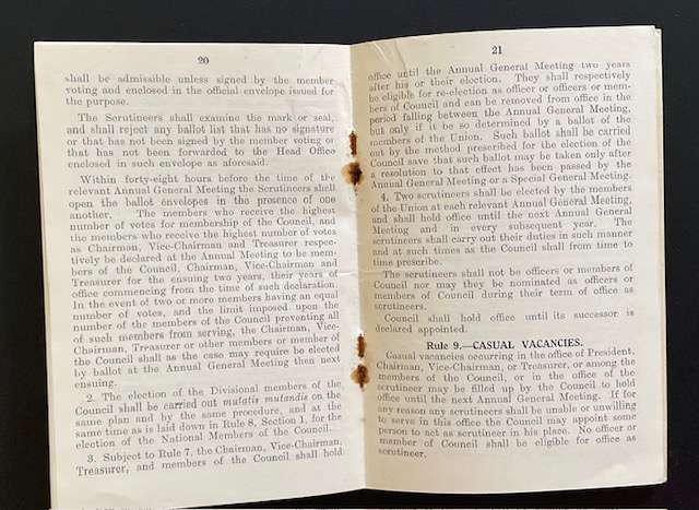 Vintage -The Navigators & Engineers Officers Union - RULES BOOKLET - 1936
