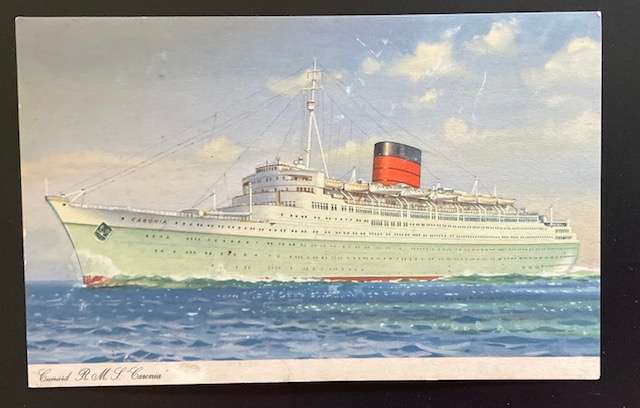 VINTAGE POSTCARD - SHIPS - CUNARD LINE "CARONIA" #B774 MARINE HISTORY