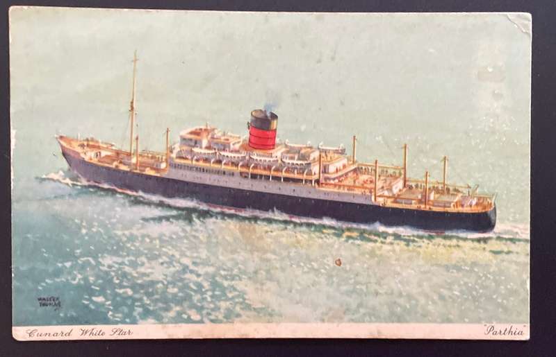 VINTAGE POSTCARD - SHIPS - "PARTHIA"  MARINE HISTORY