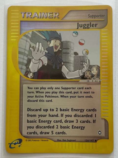 Pokémon Trading Card - Trainer - 2002- JUGGLER - REV HOLO - 126/147 uncommon LP NM