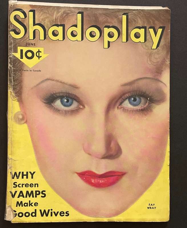 SHADOPLAY MAGAZINE  - JUNE 1933 - HISTORICAL MOVIE MEMORABILIA - 84 PAGES