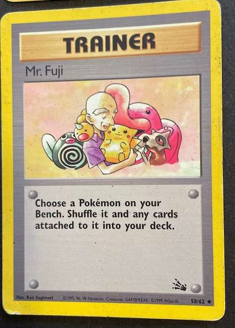 Pokémon Trading Card - Four Trainer Cards Mr. Fuji, The Boss's Way, Moo-Moo Milk and Gust of Wind