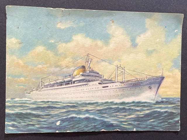 VINTAGE POSTCARD - SHIPS - "M.S. "EUROPA"  MARINE HISTORY