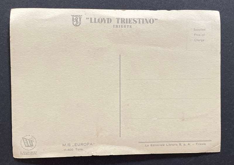 VINTAGE POSTCARD - SHIPS - "M.S. "EUROPA"  MARINE HISTORY