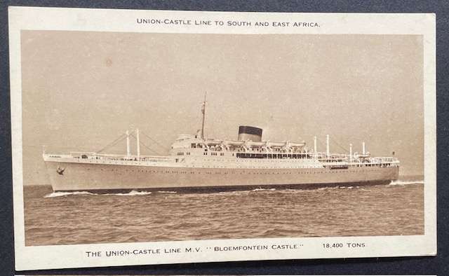 VINTAGE POSTCARD - SHIPS - "M.S. "BLOEMFONTEIN CASTLE"  MARINE HISTORY