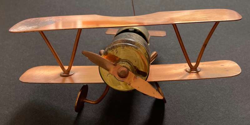 ROYAL SABLE COPPER TRENCH ART BI PLANE - MADE IN SALISBURY RHODESIA 1977
