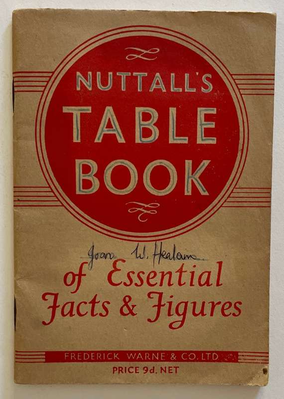 VINTAGE NUTTALS TABLE BOOK OF ESSENTIAL FACTS & FIGURES - EARLY 1950'S