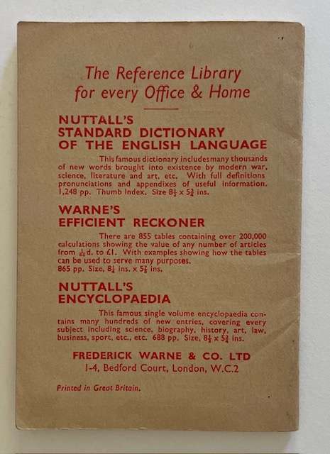 VINTAGE NUTTALS TABLE BOOK OF ESSENTIAL FACTS & FIGURES - EARLY 1950'S