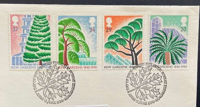 Stamps - Kew Gardens 1840 - 1990 - on paper