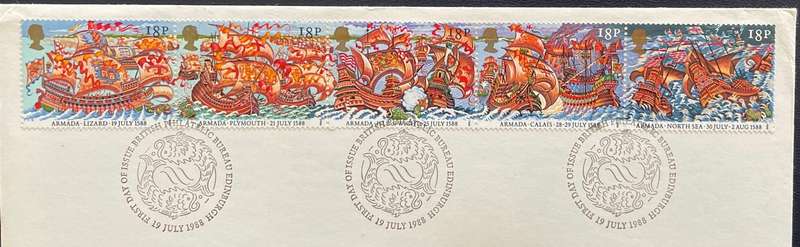 Stamps - UK - The Armada first day cover set - on paper