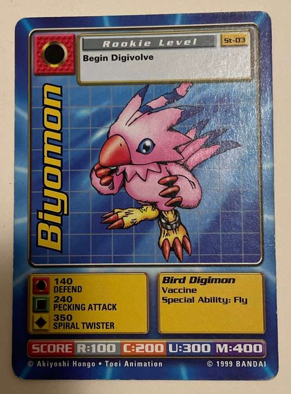 DIGIMON TRADING CARD - 1999 - BIYOMON - ROOKIE - ST03.  NM