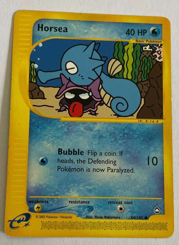 Pokémon Trading Card - HORSEA - 84/147 - 2002 - LP