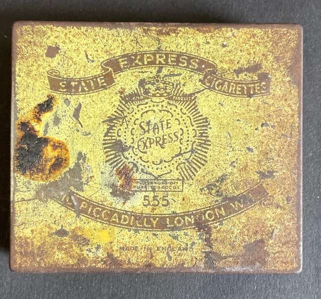 VINTAGE STATE EXPRESS 555 CIGARETTE TIN BOX