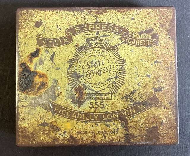 VINTAGE STATE EXPRESS 555 CIGARETTE TIN BOX