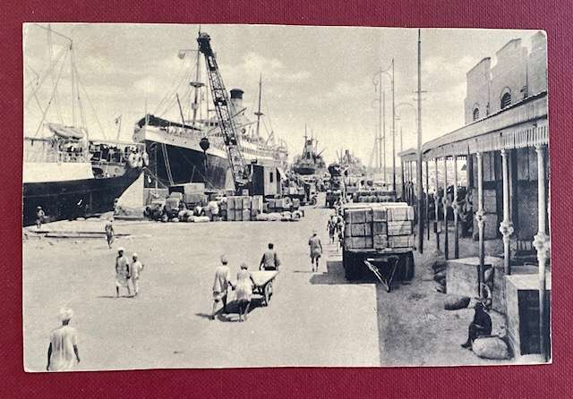 Vintage postcard -- Port at Massana, Ethiopia, under Italian occupation. Maritime history