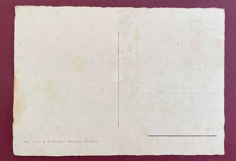 Vintage postcard - Massana, Ethiopia, under Italian occupation. 'Fumatari Narghile'