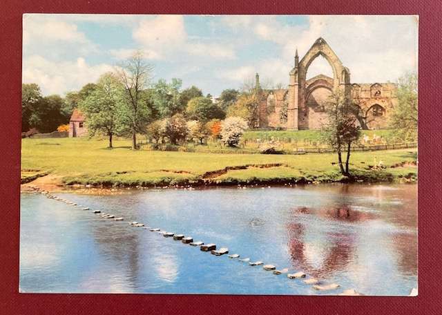 Vintage postcard - BOLTON ABBEY - YORKSHIRE - WALTER SCOTT COLOUR SERIES #CY385