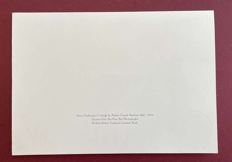 Postcard / BLANK CARD - LARGE - ANNE HATHAWAY'S COTTAGE - Claud Stachan - 2004 Robert Frederick Ltd