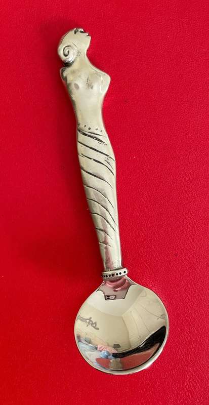 Carrol Boyes - pewter sugar spoon. "Woman design"