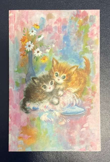 Art postcard - Watercolour kitten - Notelet - unused