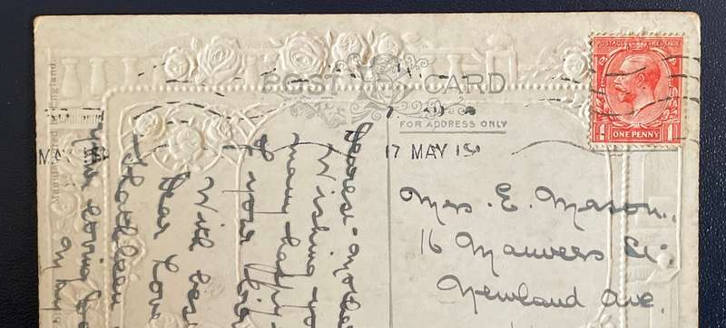 Antique B.B. POSTCARD - P0STED IN 1919 - HAS STAMP