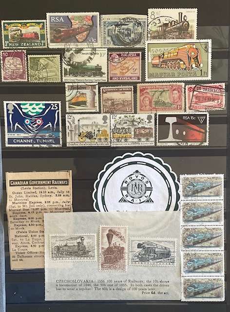 Thematic - Trains - stamps and historical items