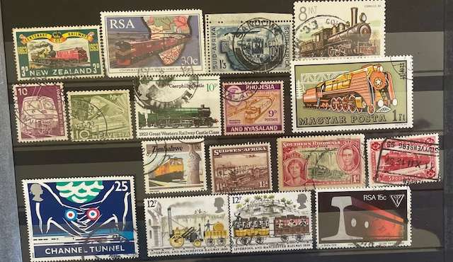 Thematic - Trains - stamps and historical items