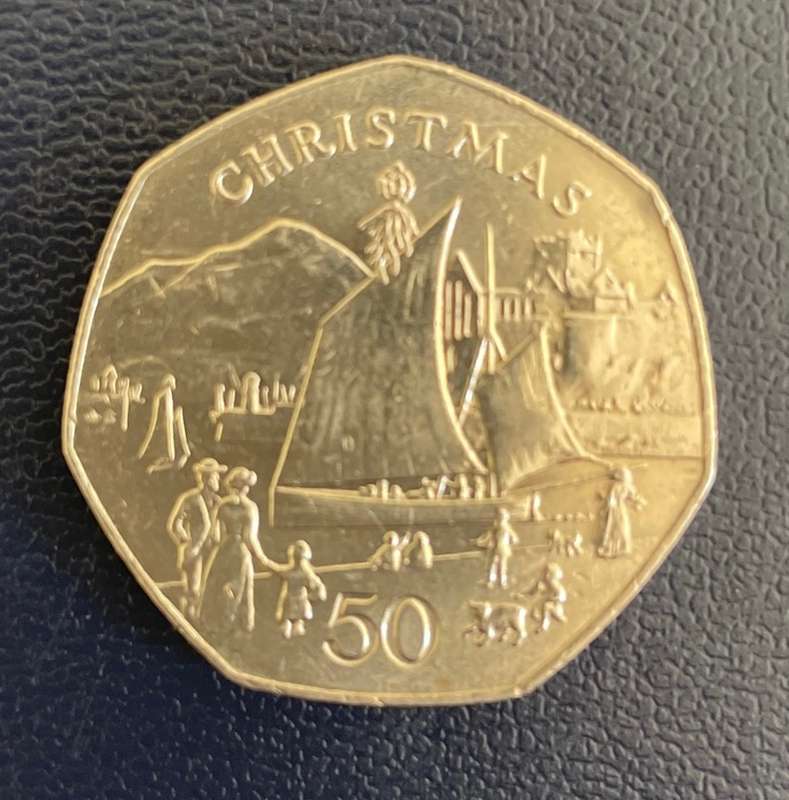 Isle Of Man - 50p - Christmas coin - 1981 - Great condition! Great collectible.