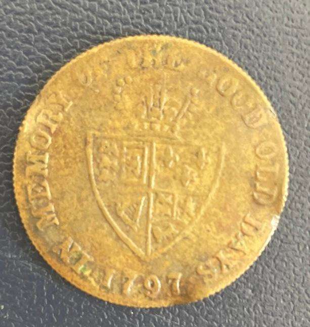 Brass George III Gaming Token 1797 - Half Guinea "The Good Old Days"