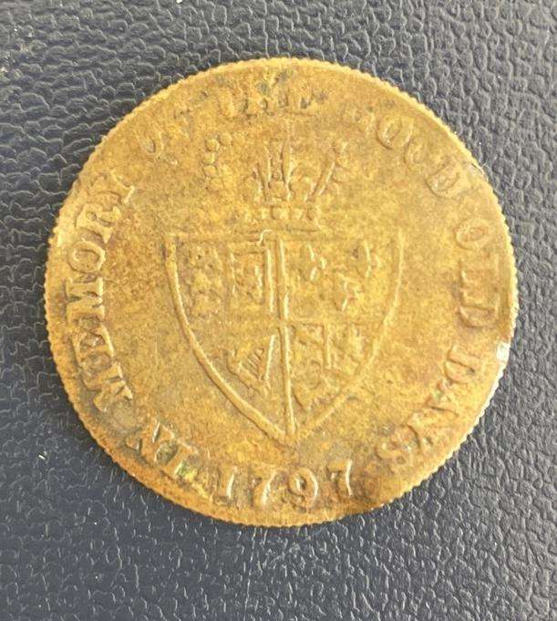 Brass George III Gaming Token 1797 - Half Guinea "The Good Old Days"