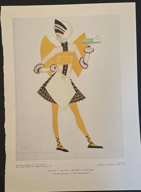 Vintage magazine art print - "Nippy" Revue Chorus Costume -1926 - the Three Masks