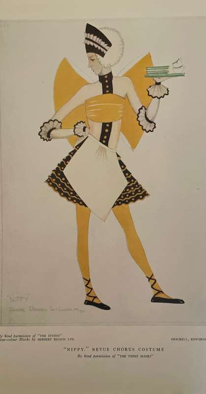 Vintage magazine art print - "Nippy" Revue Chorus Costume -1926 - the Three Masks