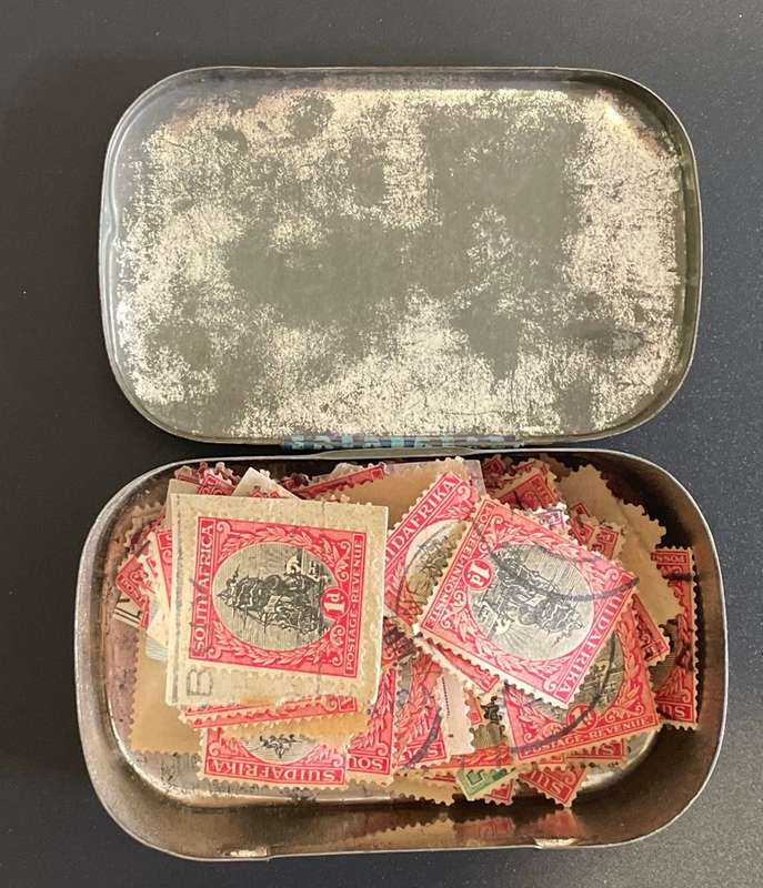 Vintage Allenbury's Pastilles Tin filled with SA ship revenues.