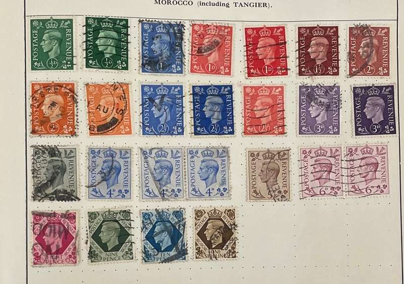 George VI stamps on paper - used