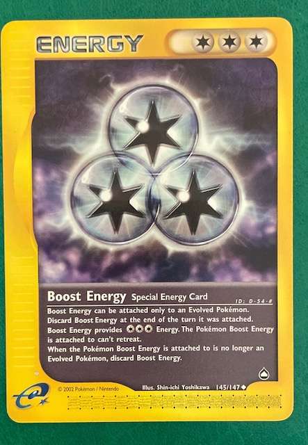 Pokemon TCG - Trainer -ENERGY - BOOST ENERGY -2002 - 145/147 - LP