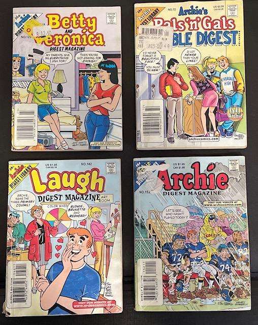 VINTAGE ARCHIE COMIC MAGAZINES  X4 - USED