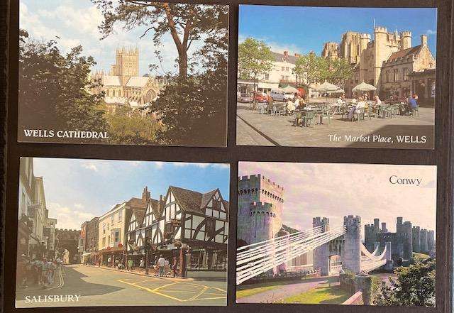 Vintage postcards x 4 - UK cathedrals and visitors spots - Salmon , England