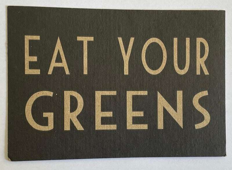 Vintage postcard - 1951 - EAT YOUR GREENS - East of India, UK