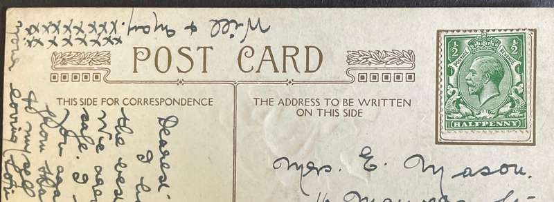 Antique postcard - KIND THOUGHTS - 1917