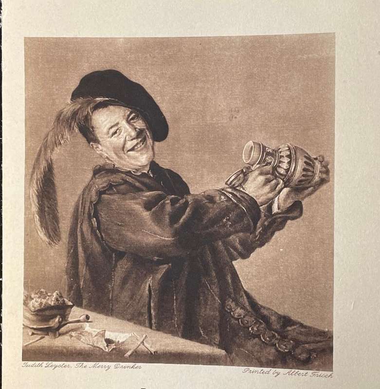 Antique Magazine Advertisement for AGFA. THE MERRY DRINKER - Judith Leyster -Printed - Albert Frisch