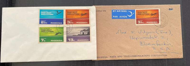 First Day Cover - Rhodesia - 1972 - Prevent pollution
