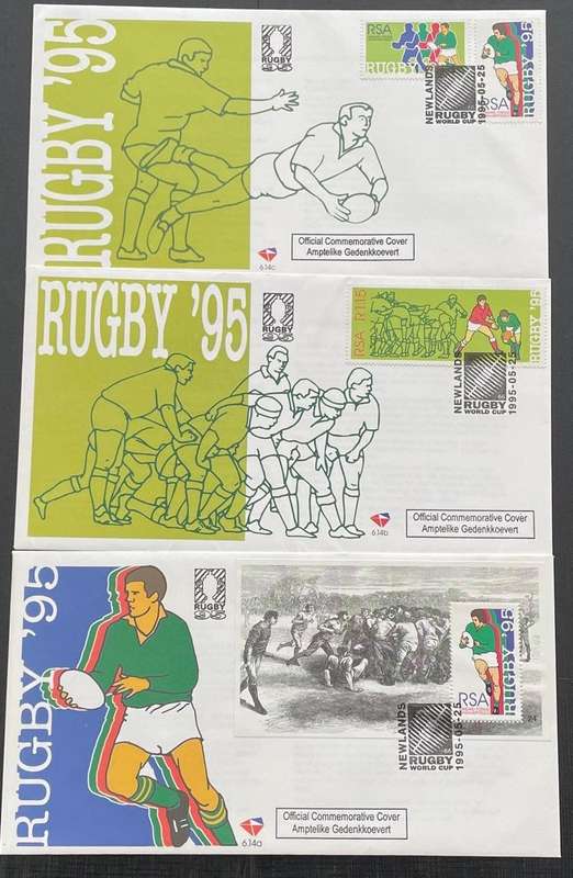First Day Covers x 3 - 1995 Rugby World cup