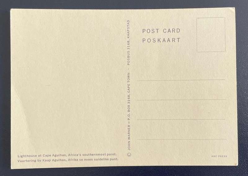 Postcard - Lighthouse at Cape Agulhas. John Warner  Unused