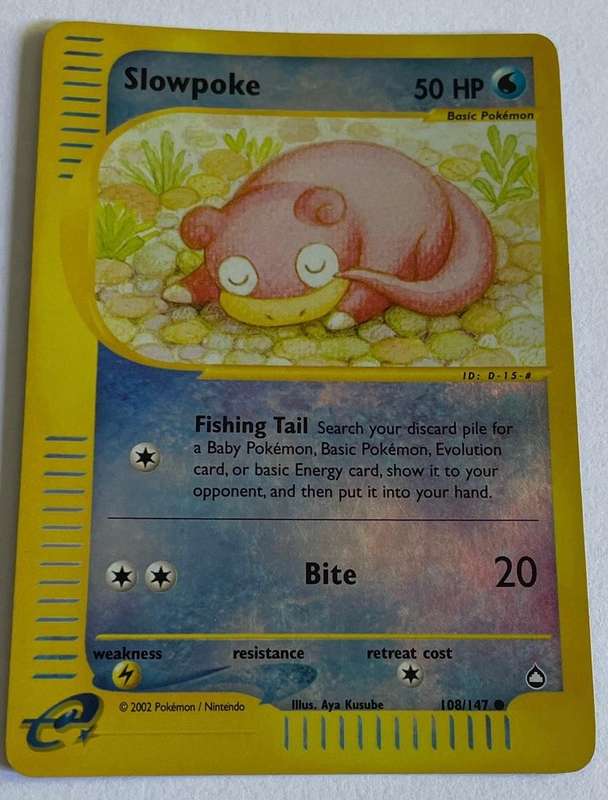 Pokémon Trading Card - 2002 - SLOWPOKE - REV HOLO - 108/147.  LP