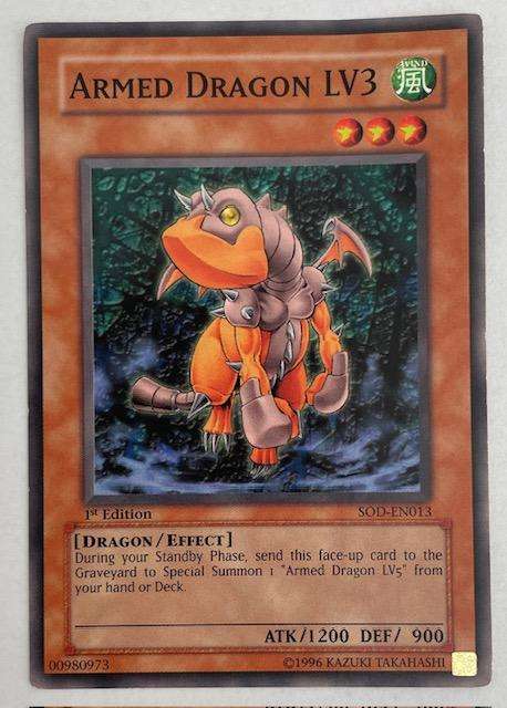 Yu Gi Oh! TCG - ARMED DRAGON LV3 - 1ST EDITION - 1996 - SOD-EN013 LP