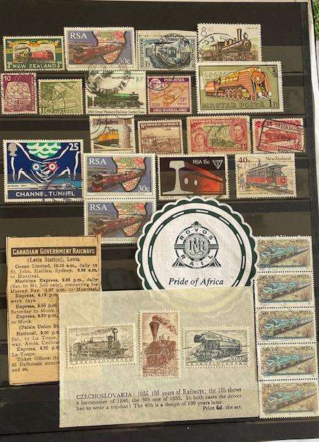 Thematic - Trains - stamps and historical items