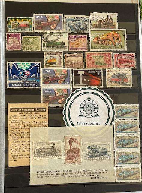 Thematic - Trains - stamps and historical items