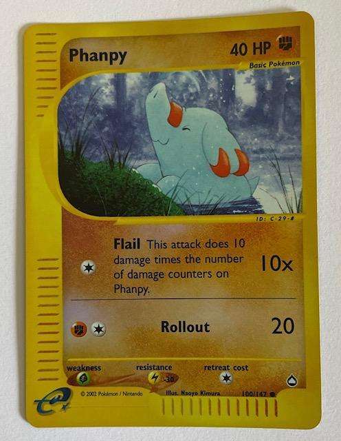 Pokémon Trading Card - 2002 - PHANPY - 100/147 - REV HOLO - LP NM